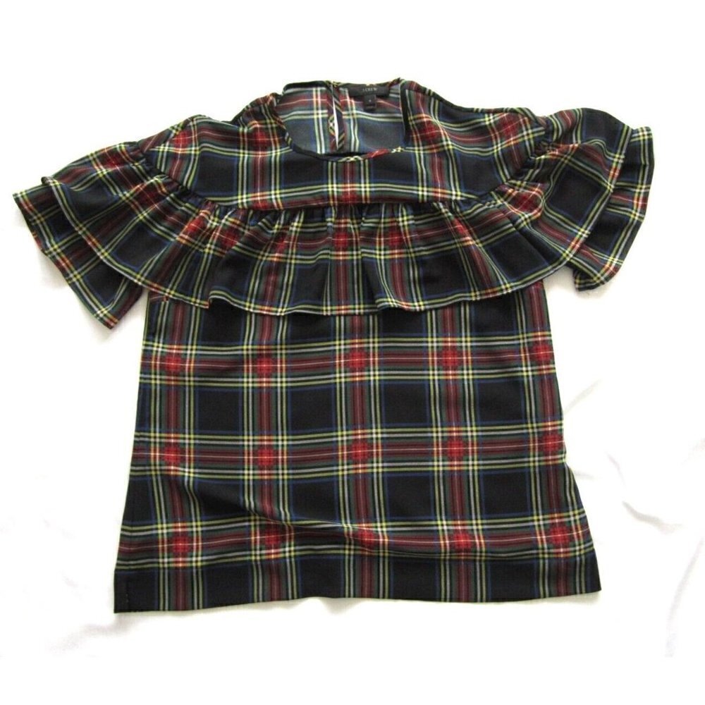 Women's J Crew Polyester Short Sleeve Top Blouse Size 4 (WB142)